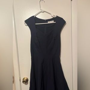 Vintage sweetheart navy flare dress